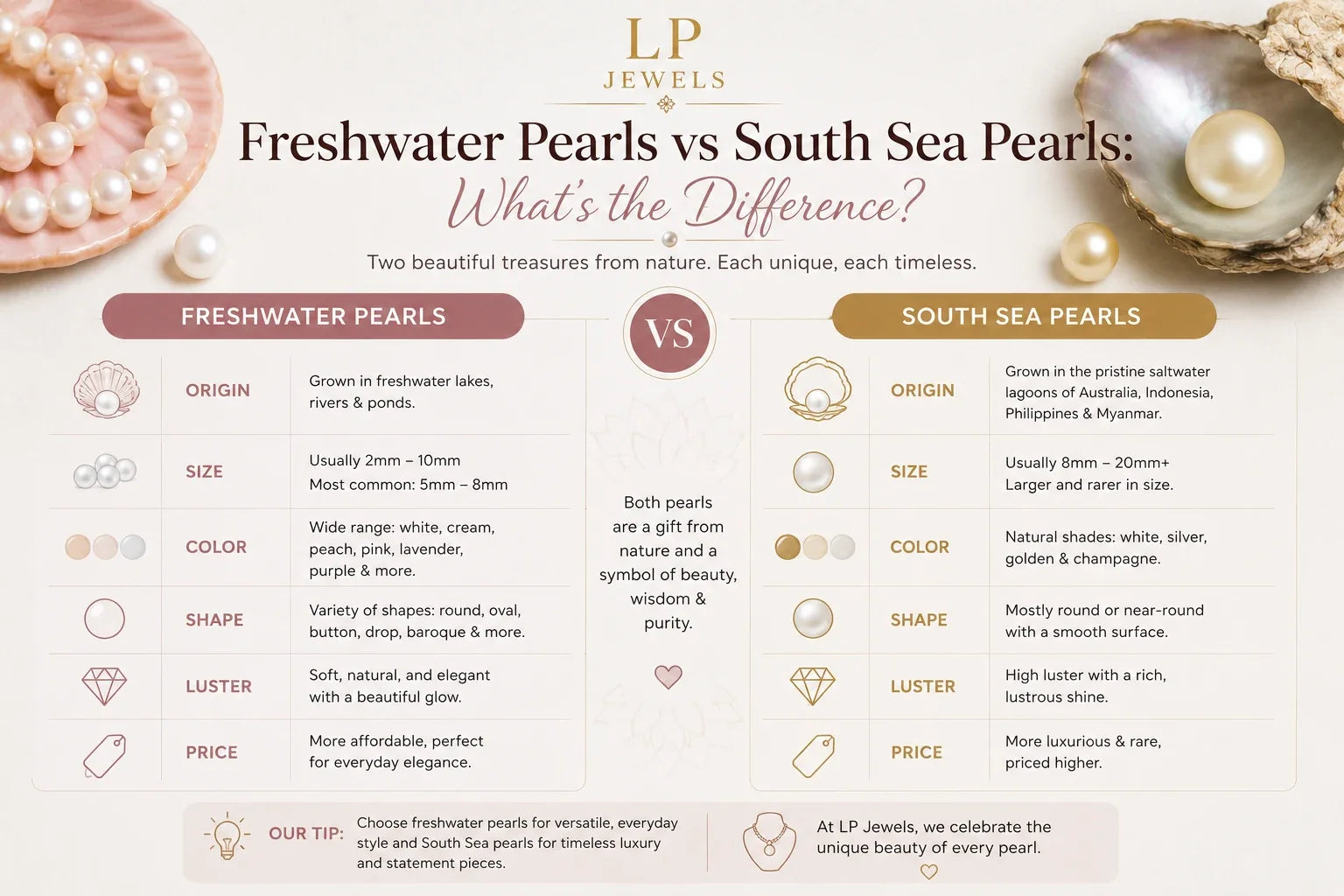 Freshwater Pearls vs South Sea Pearls: What's the Difference?