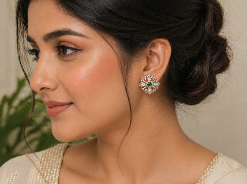 Kundan-Style Stud Earrings