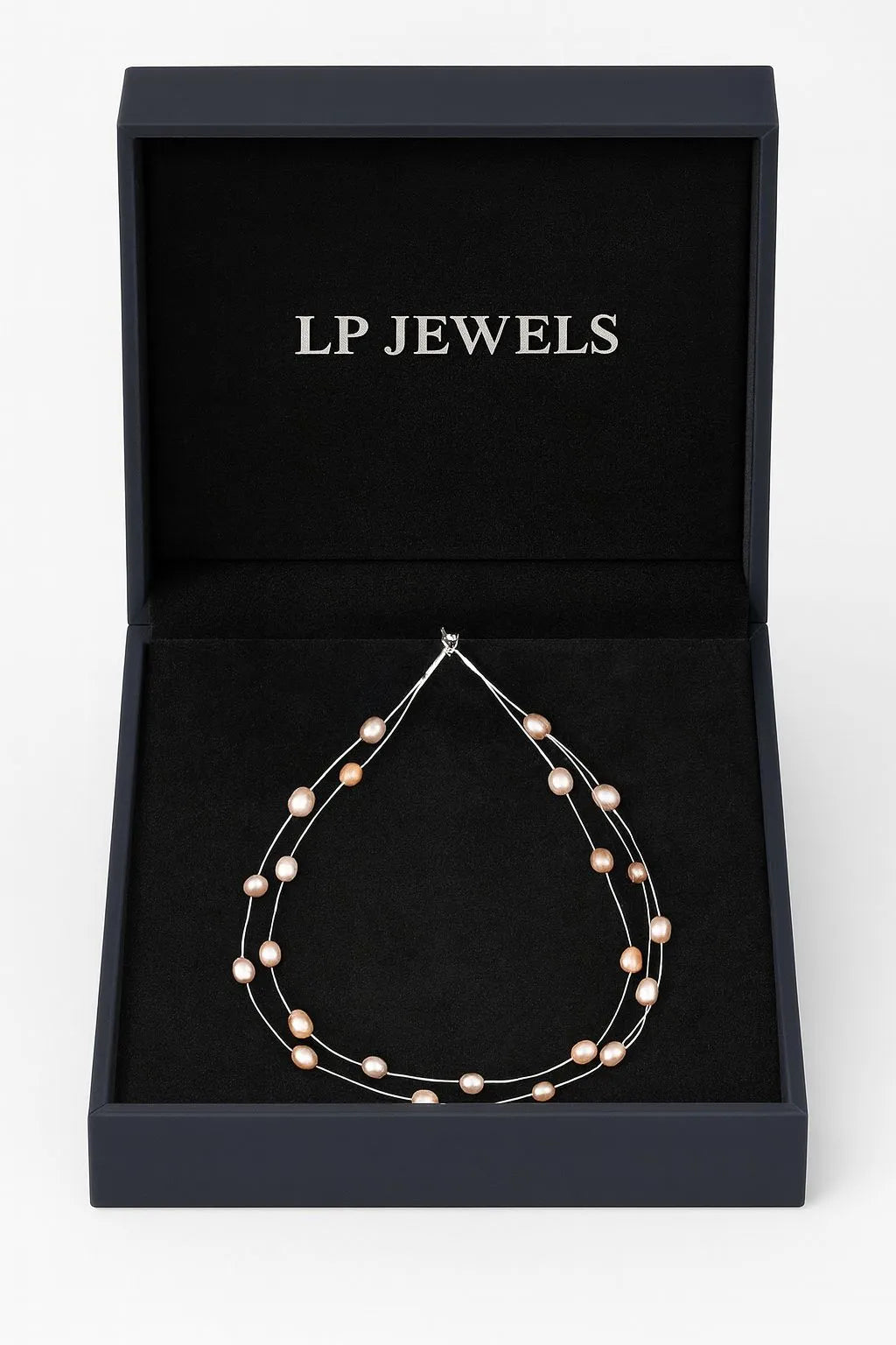 LP JEWELS Three-Line Multi-Color Pearl Necklace