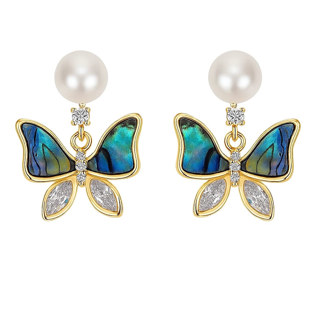 Luxury Pearl & Butterfly Earrings Combo Set – Premium 2-Pair Gift Box