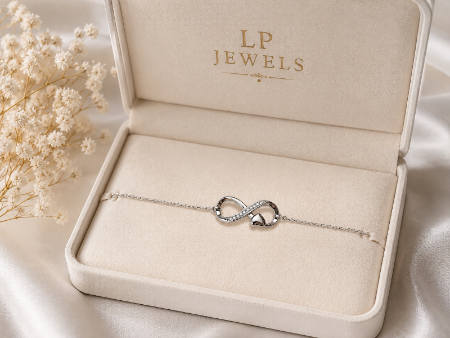 925 Sterling Silver Infinity Heart Bracelet for Women | Adjustable CZ Bracelet