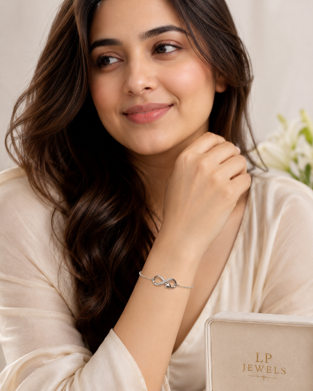 925 Sterling Silver Infinity Heart Bracelet for Women | Adjustable CZ Bracelet