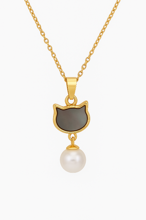 LP Jewels Stylish Cat Shaped Pearl Pendant Jewelry