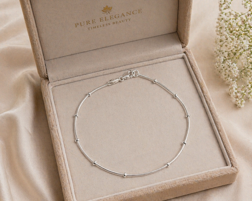 925 Silver Minimal Anklet Lightweight