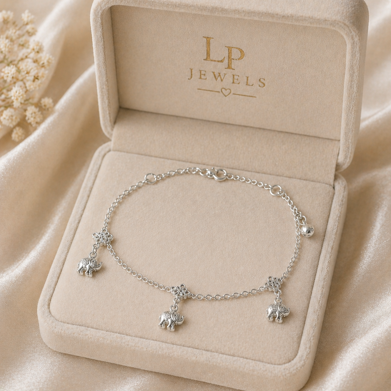 Lucky Elephant Charm Anklet