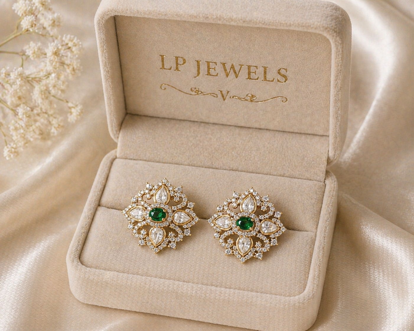 Kundan-Style Stud Earrings