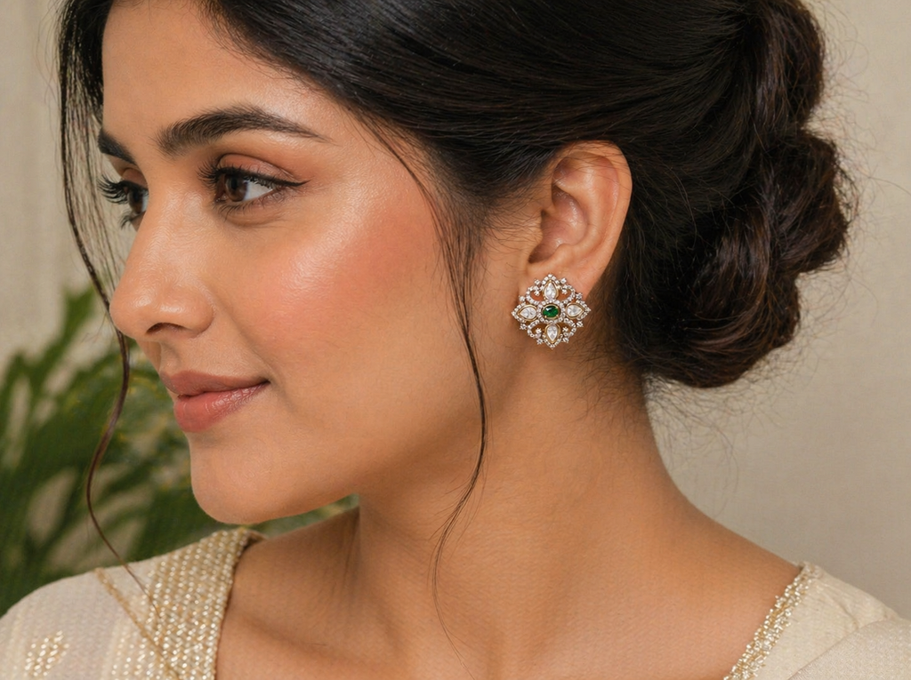 Kundan-Style Stud Earrings