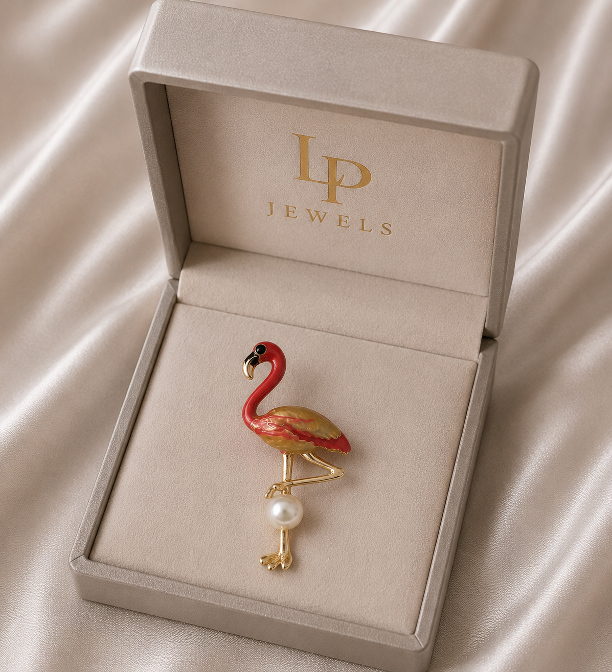 Flamingo Brooch & Pendant Necklace | 2-in-1 Pearl Jewelry | LP Jewels
