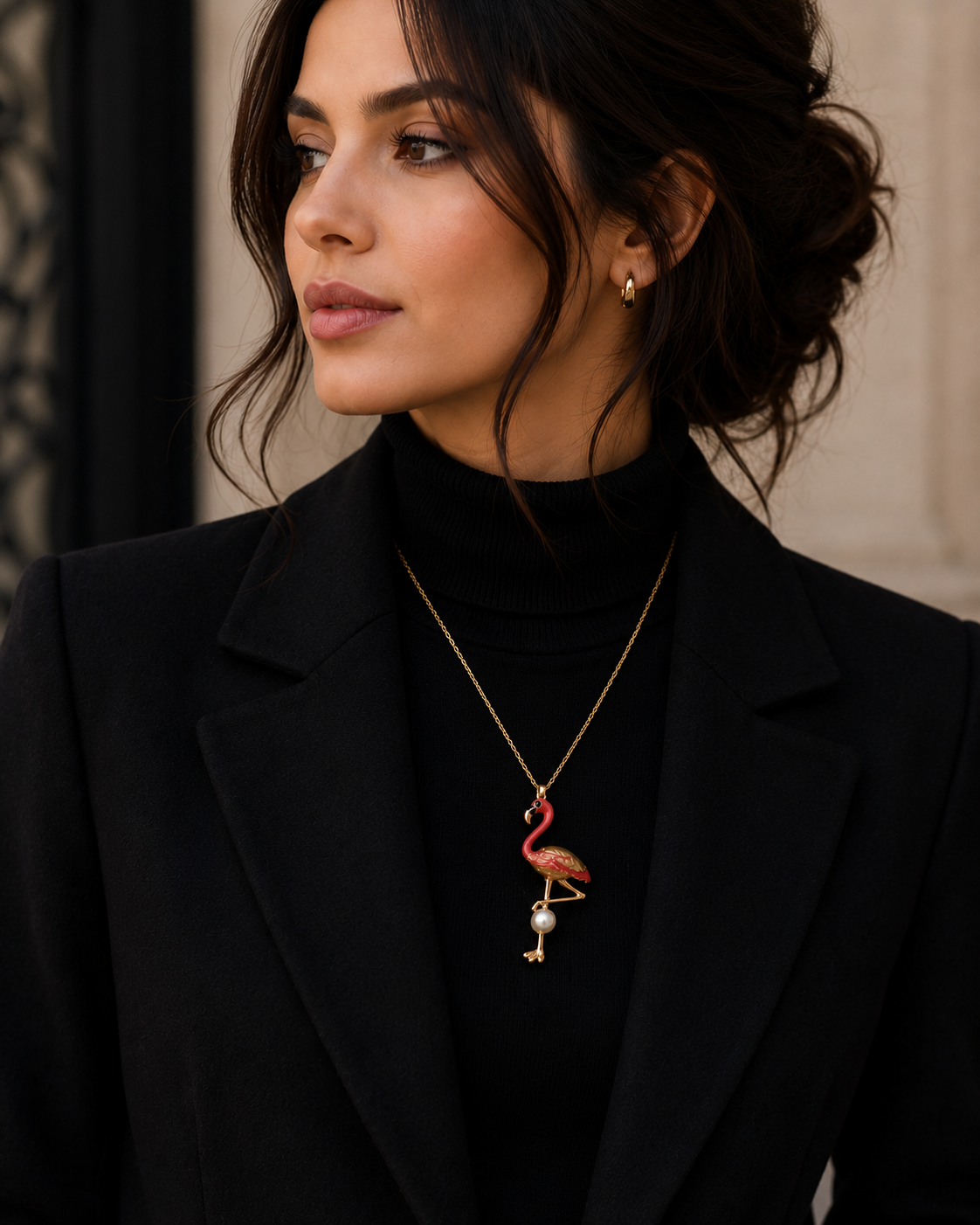 Flamingo Brooch & Pendant Necklace | 2-in-1 Pearl Jewelry | LP Jewels