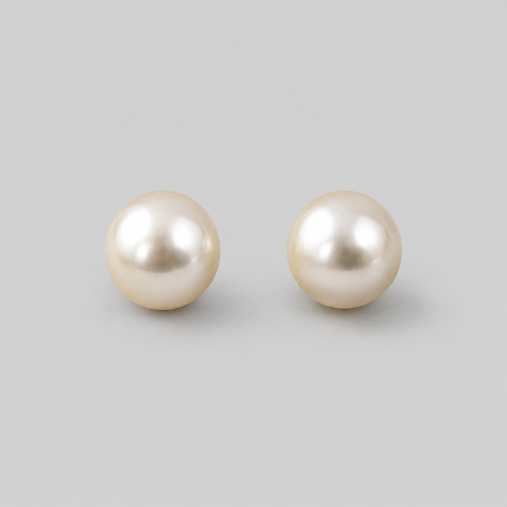 LP JEWELS South Sea Pearl Stud Earrings for Women | Elegant 5.5 mm Pearl Earrings