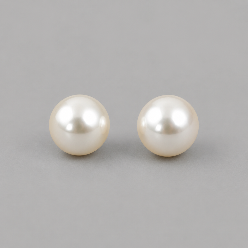 LP JEWELS 8mm South Sea Pearl Stud Earrings for Women | Classic Luxury Pearl Earrings