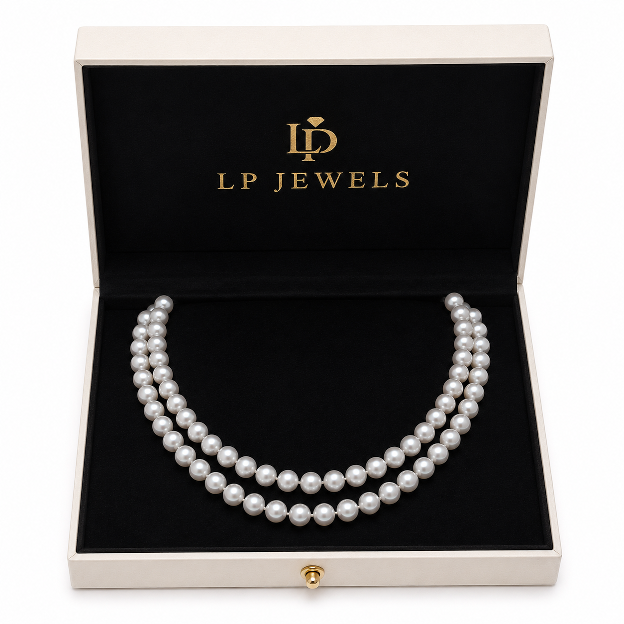 LP Jewels Light Grey Freshwater Pearl Double Layer Necklace & Stud Earrings Set