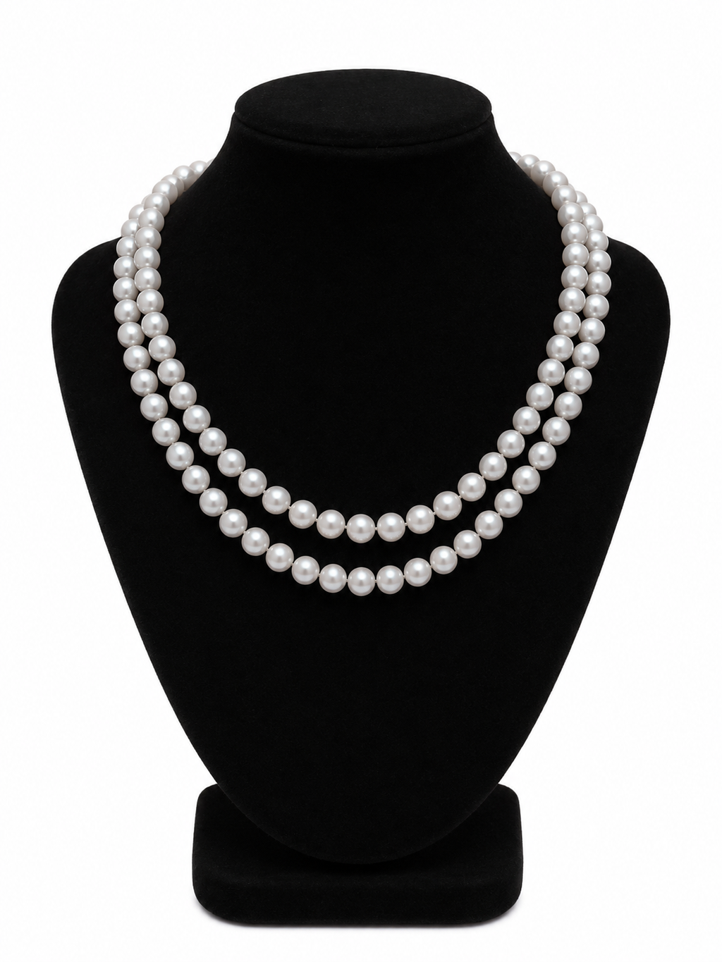 LP Jewels Light Grey Freshwater Pearl Double Layer Necklace & Stud Earrings Set
