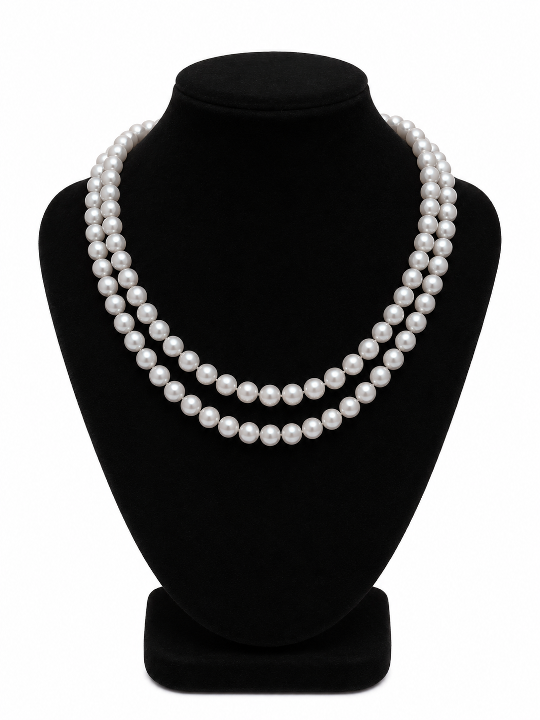 LP Jewels Light Grey Freshwater Pearl Double Layer Necklace & Stud Earrings Set