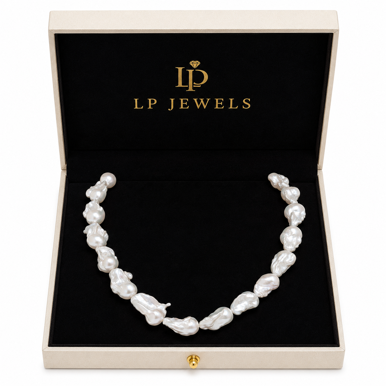 LP Jewels Natural White Baroque Freshwater Pearl Necklace | Statement Pearl Jewelry for Women