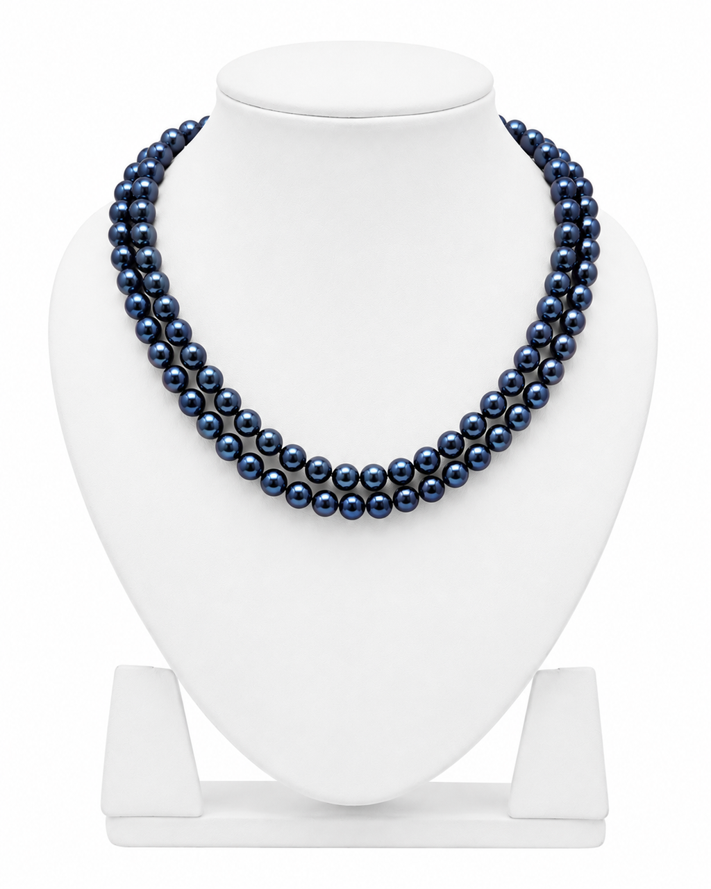 Dark Blue Freshwater Pearl Double Layer Necklace for Women | LP Jewels