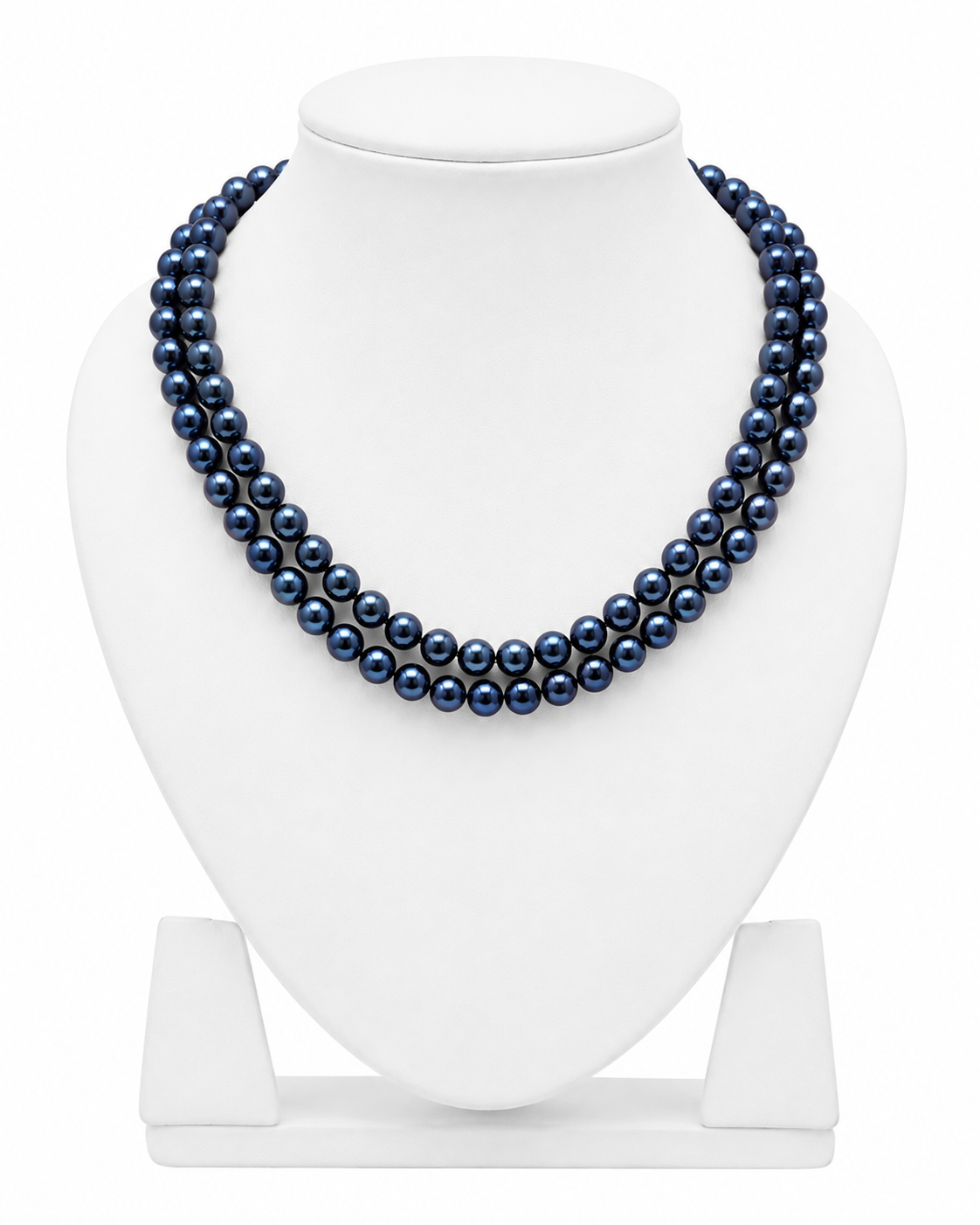 Dark Blue Freshwater Pearl Double Layer Necklace for Women | LP Jewels