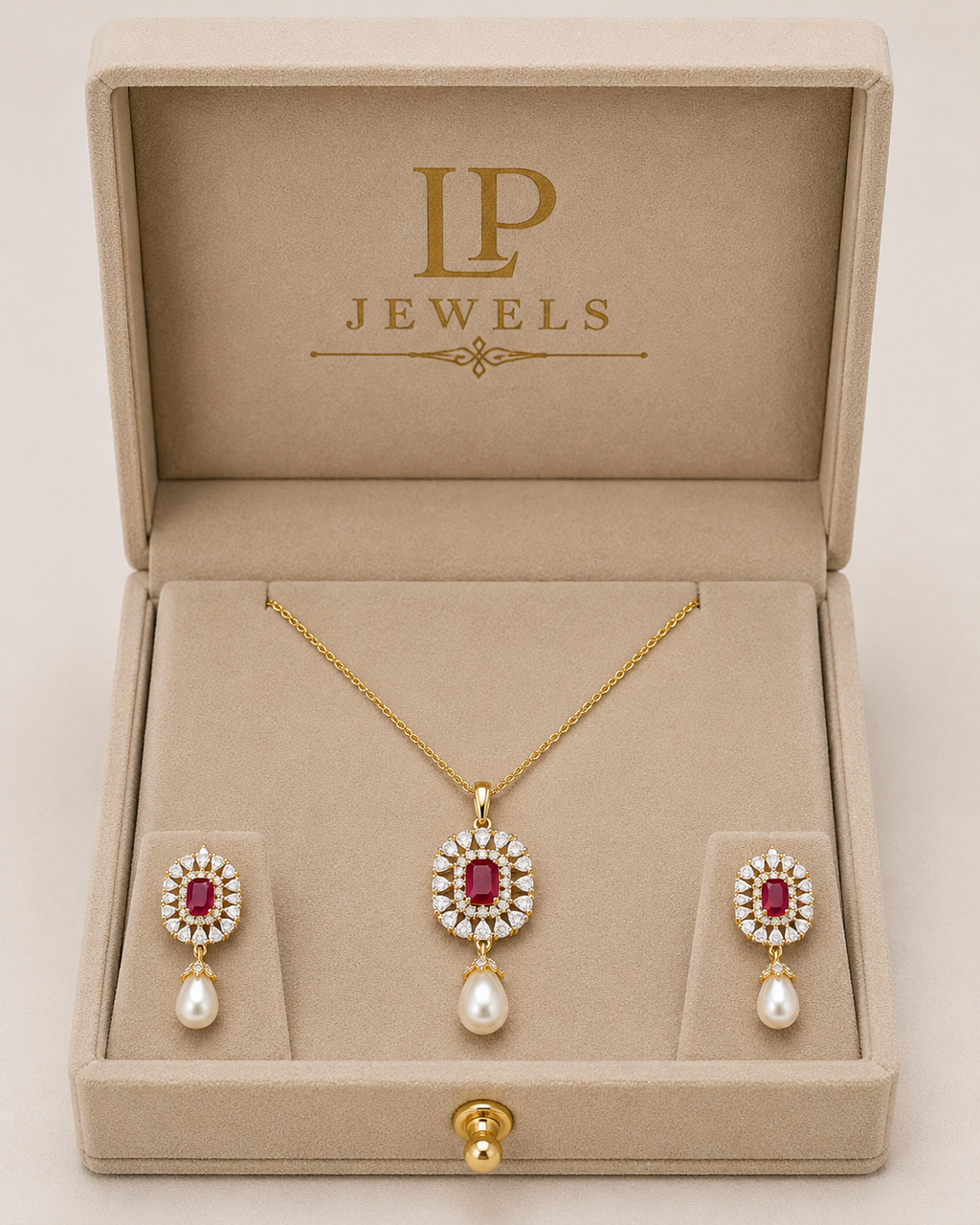 Pearl & Ruby Pendant Set Combo | B1G1 Free