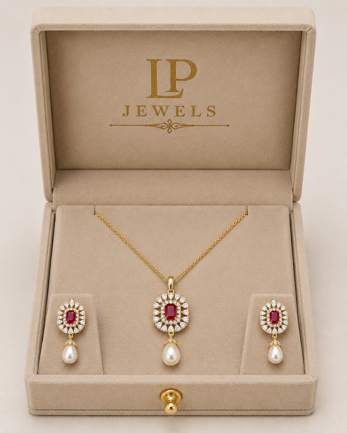 Pearl & Ruby Pendant Set Combo | B1G1 Free