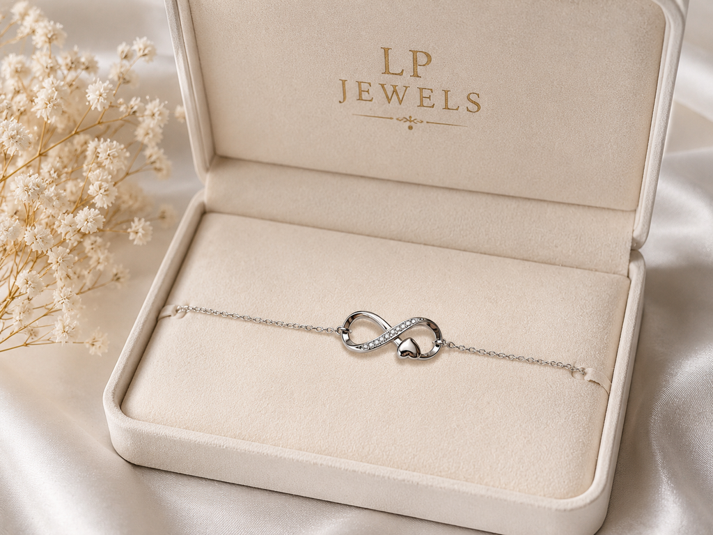 925 Sterling Silver Infinity Heart Bracelet for Women | Adjustable CZ Bracelet