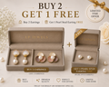 Pearl Elegance Earring Combo – Shell Drop, Studs & Floral | 3 Pair Gift Box