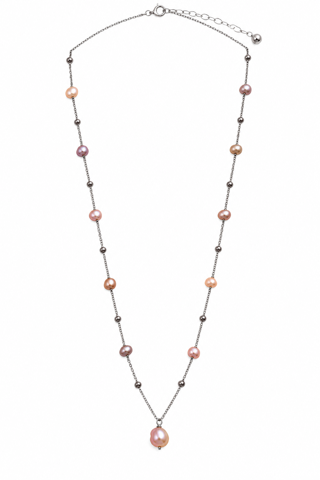 Multicolor Freshwater Pearl Necklace with Pink Pearl Pendant – LP JEWELS