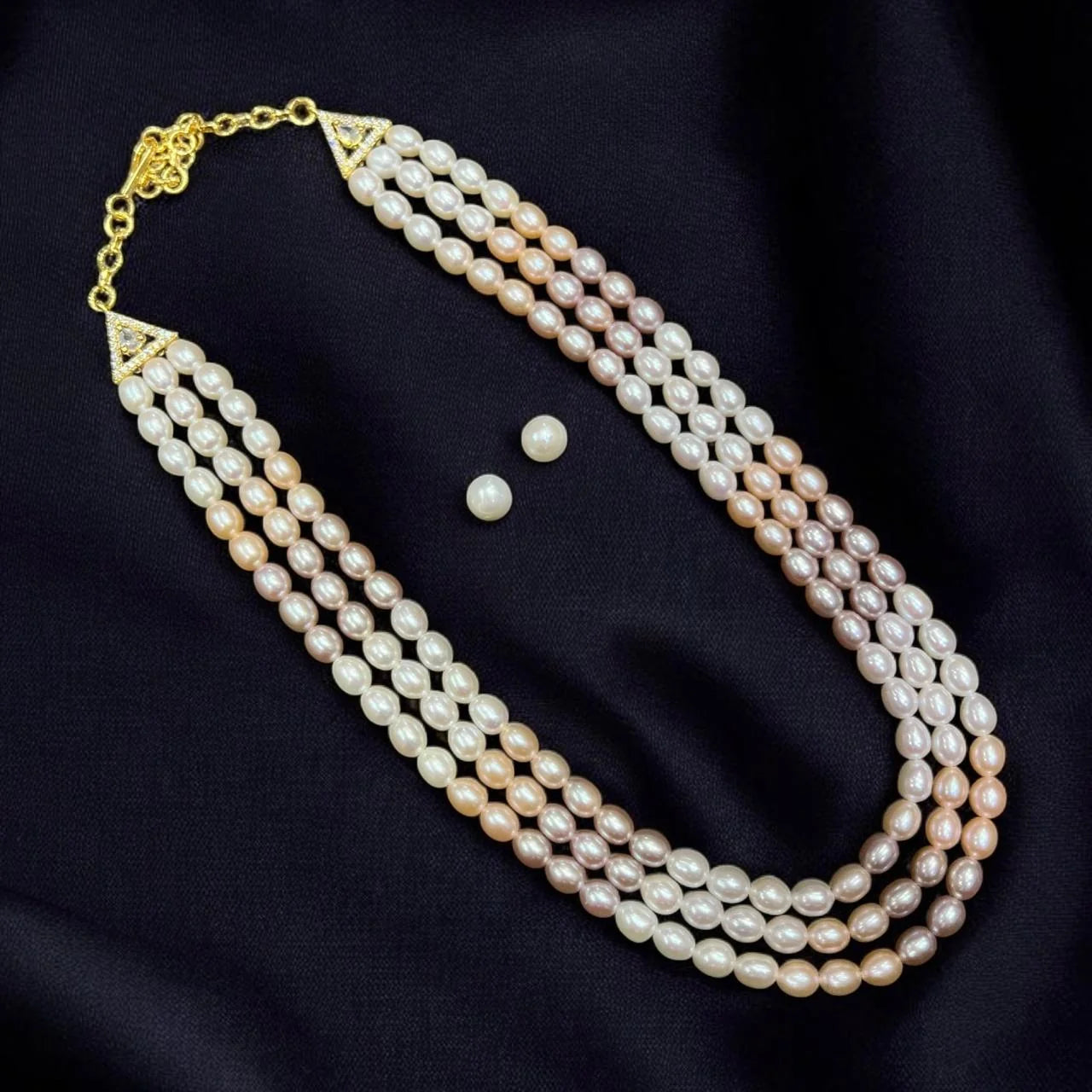 Three Layer Freshwater Pearl Necklace Set | LP JEWELS