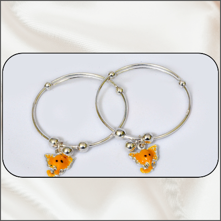 Adjustable Ganesha Bracelet  Silver