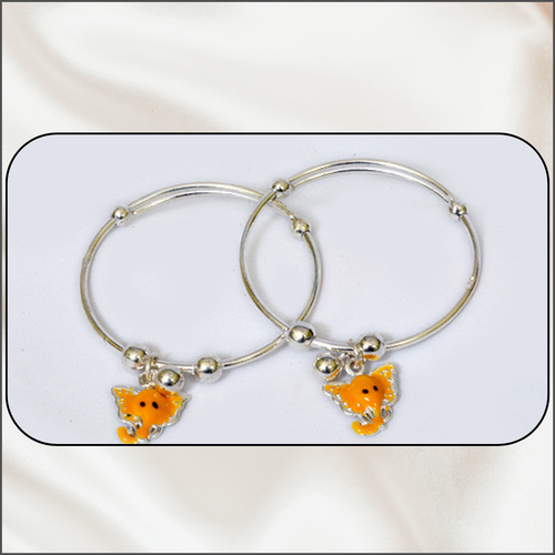 Adjustable Ganesha Bracelet  Silver