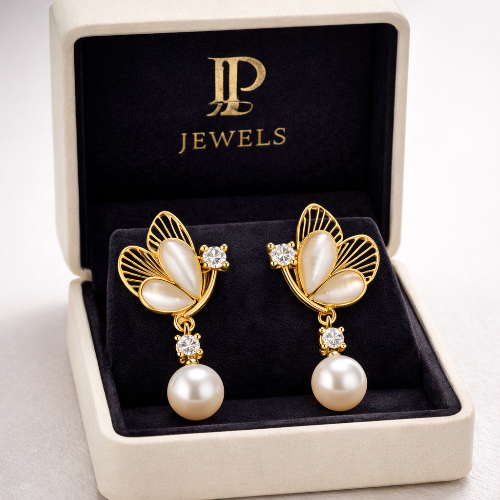 Pearl Elegance Earring Combo Set for Women | 3-Pair Pearl & Gold-Tone Earrings | LP Jewels