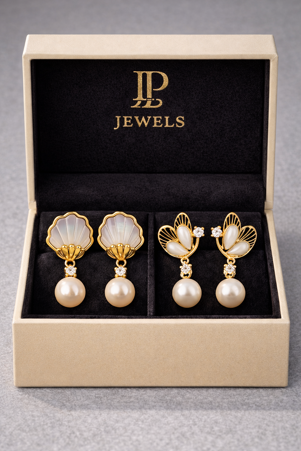 Premium Pearl Drop Earrings Set for Women | Freshwater pearl & Butterfly Design Gold Plated Earrings – LP Jewels