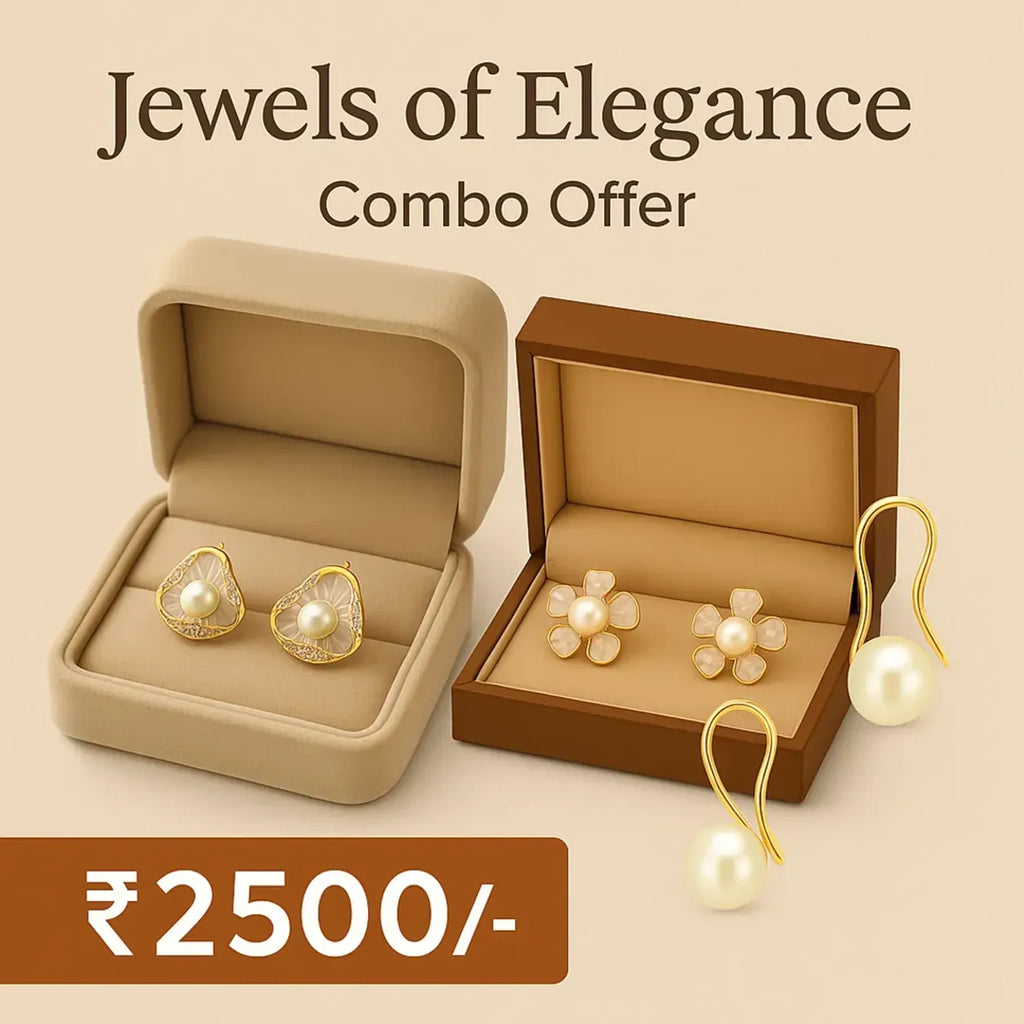 Elegant Freshwater Pearl Earring Combo Set – 3 Pairs for Every Occasion | LP Jewels