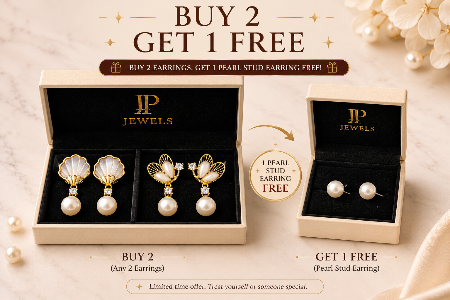 Pearl Elegance Earring Combo Set for Women | 3-Pair Pearl & Gold-Tone Earrings | LP Jewels