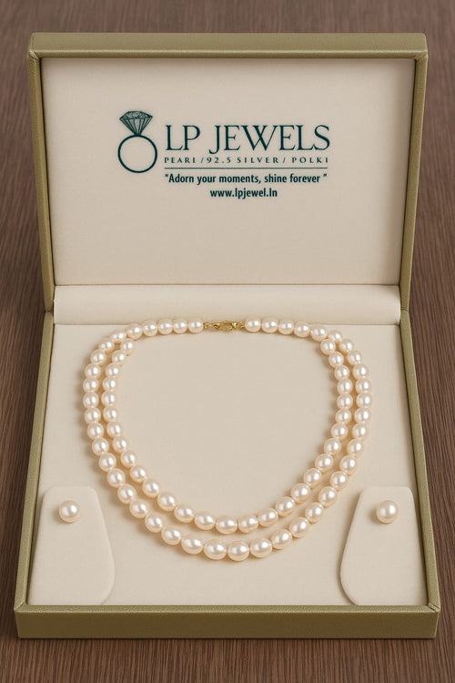 Elegant Double Line Pearl Necklace