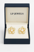 Gold Flower Stud Earrings for Women
