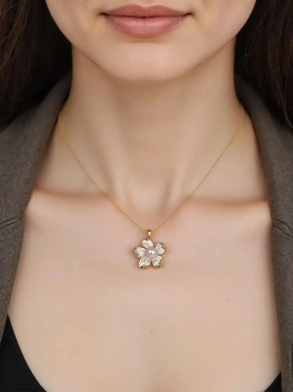 Floral Pearl Jewelry Combo Set with Gold and Silver Finish