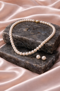 LP JEWELS: 8-9mm Full Round Pearl Necklace Set