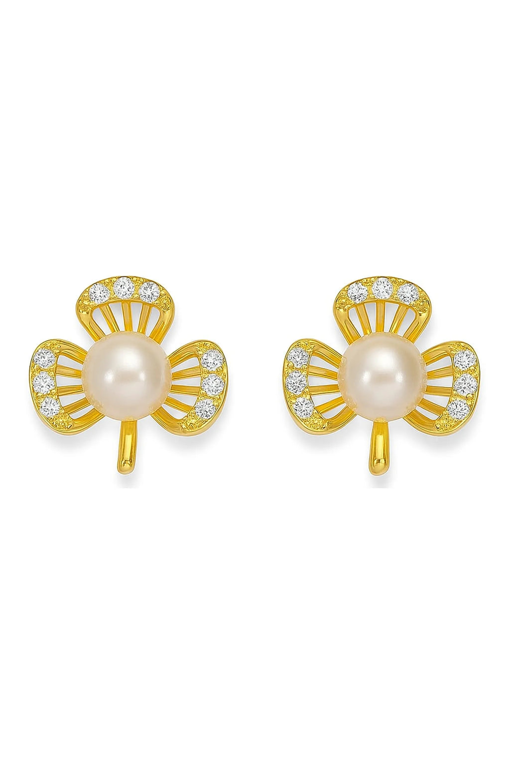 Floral Pearl Stud Earrings