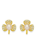 Floral Pearl Stud Earrings