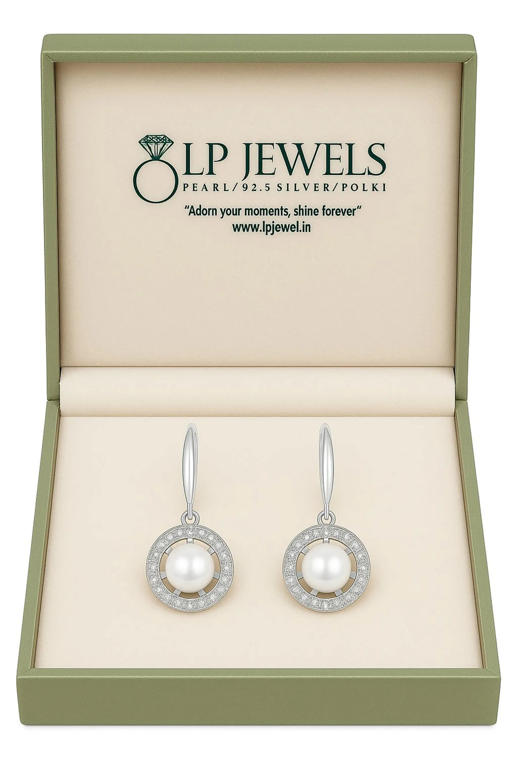 Elegant Pearl & Zirconia Halo Drop Earrings