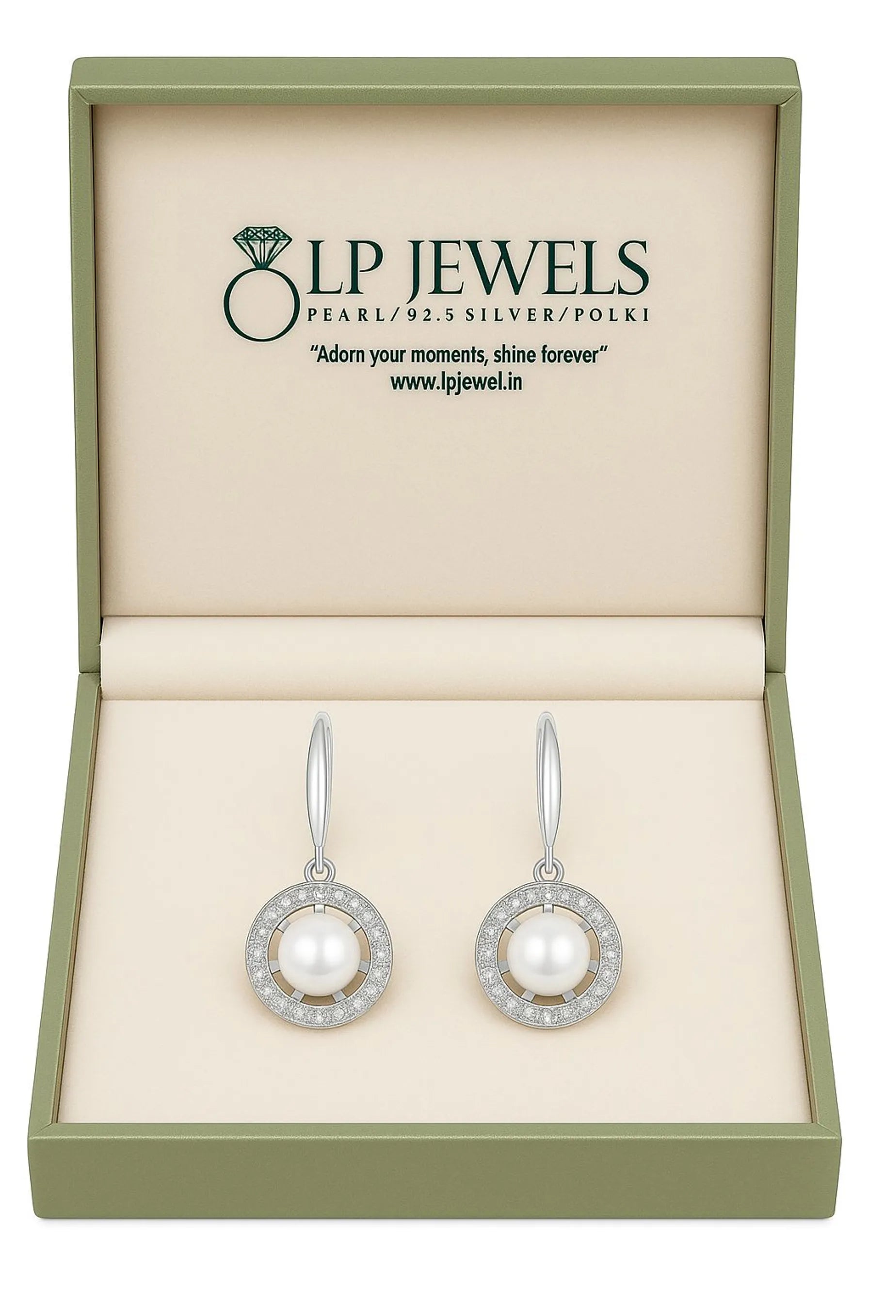 Elegant Pearl & Zirconia Halo Drop Earrings