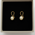 Elegant Gold Hoop Pearl Earrings – Freshwater Pearl Drops