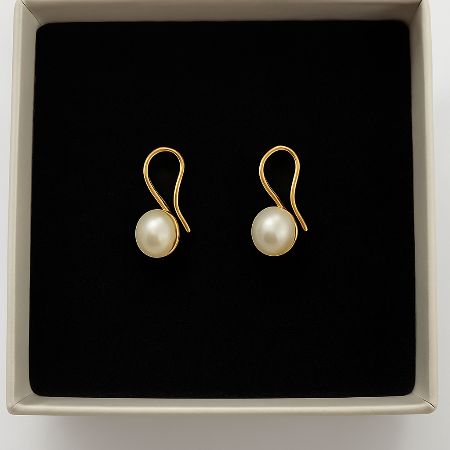 Elegant Gold Hoop Pearl Earrings – Freshwater Pearl Drops