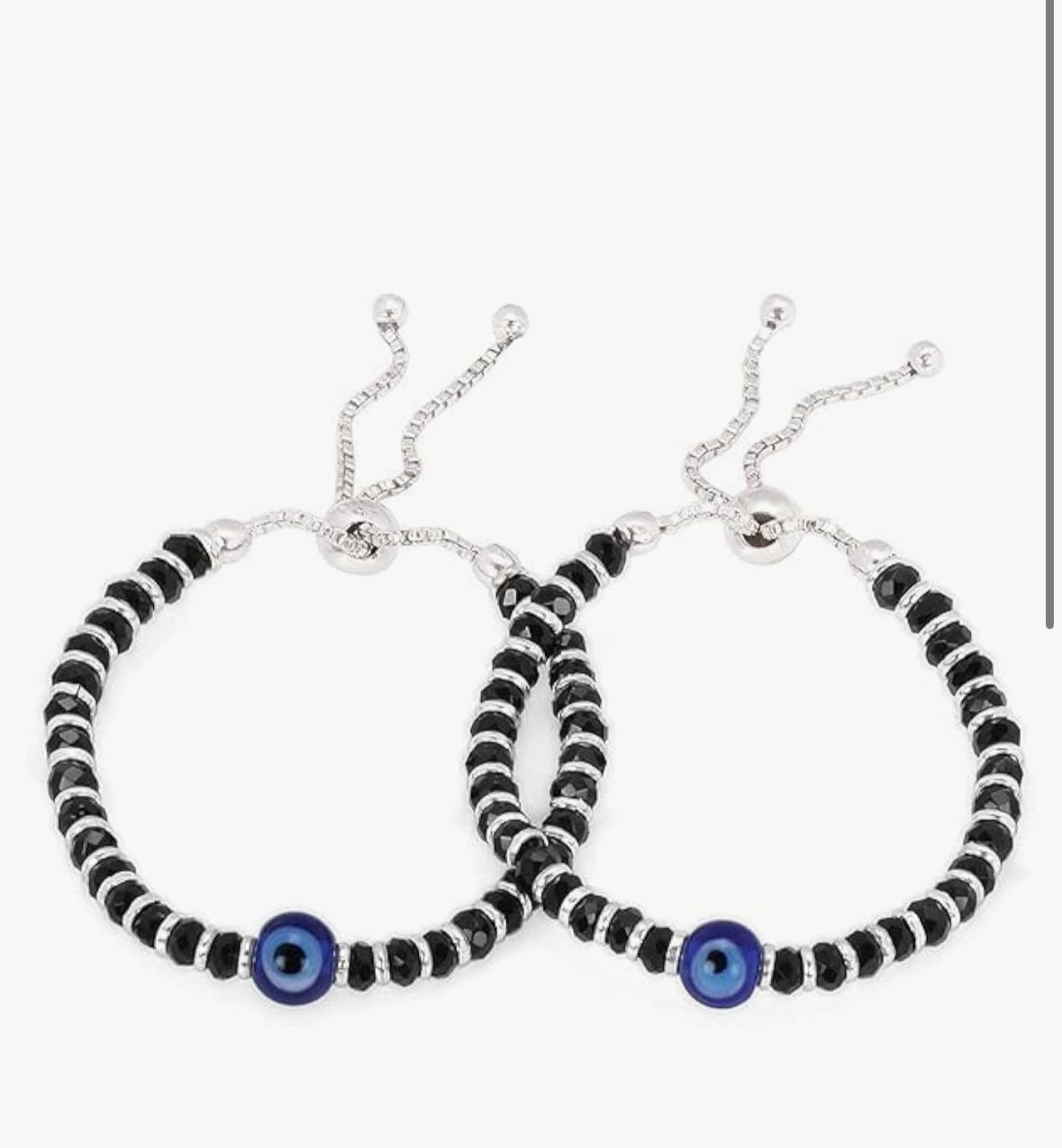 Newborn Evil Eye Bracelet with Black Beads