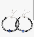 Newborn Evil Eye Bracelet with Black Beads