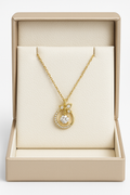 LP Jewels Designer Leaf Motif Pendant Necklace with Crystal
