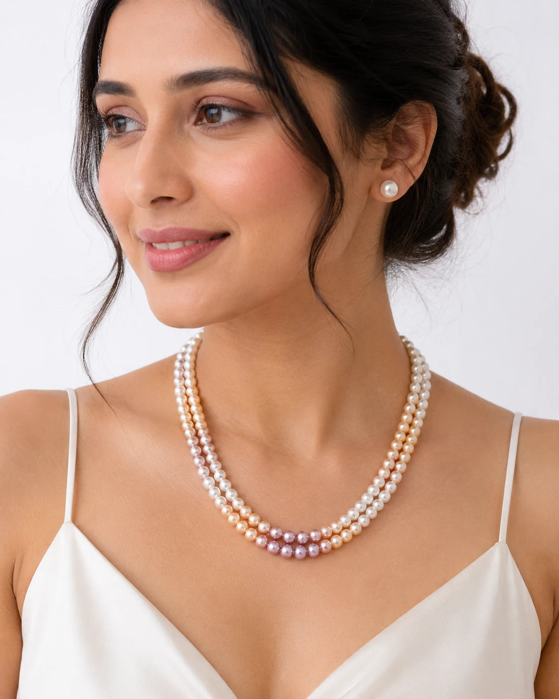 Grace in Every Strand – Double-Line Freshwater Pearl Necklace