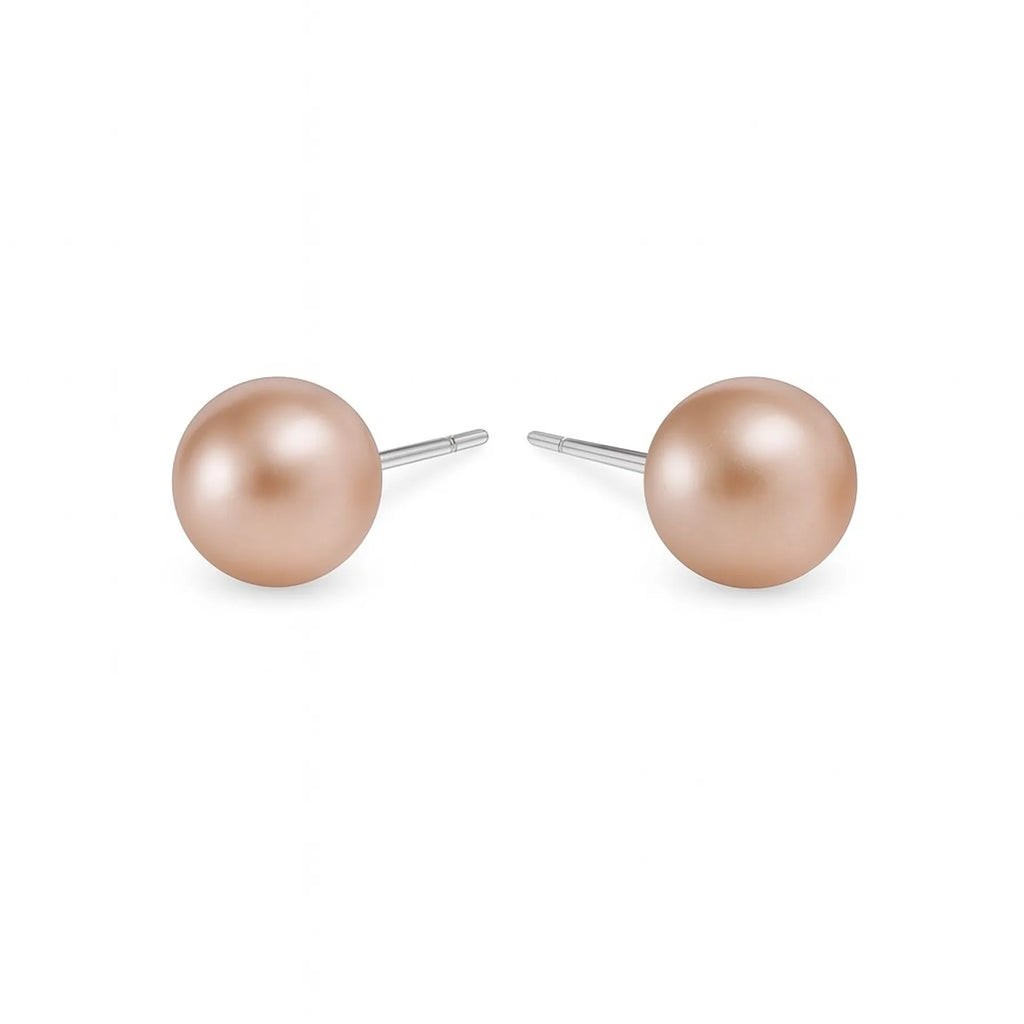 Peach Pearl Stud Earrings