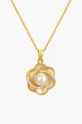Elegant Pearl Blossom Pendant Necklace
