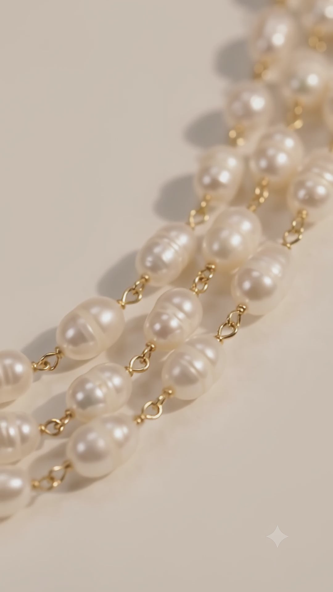 Multi-Strand Rice Pearl Necklace, 16 Inch | LP Jewels